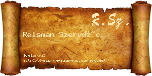Reisman Szervác névjegykártya